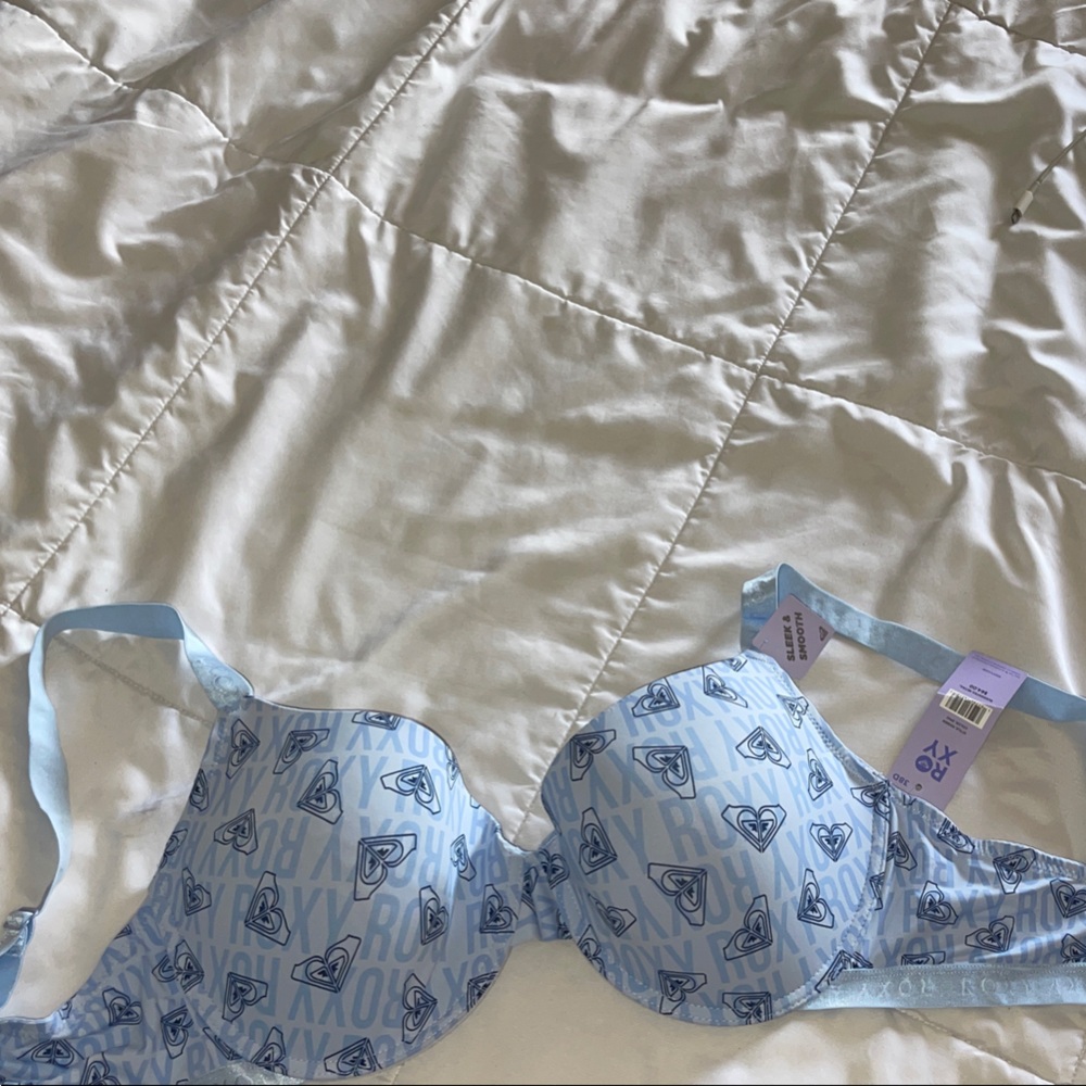 Roxy Light Blue Patterned Bra